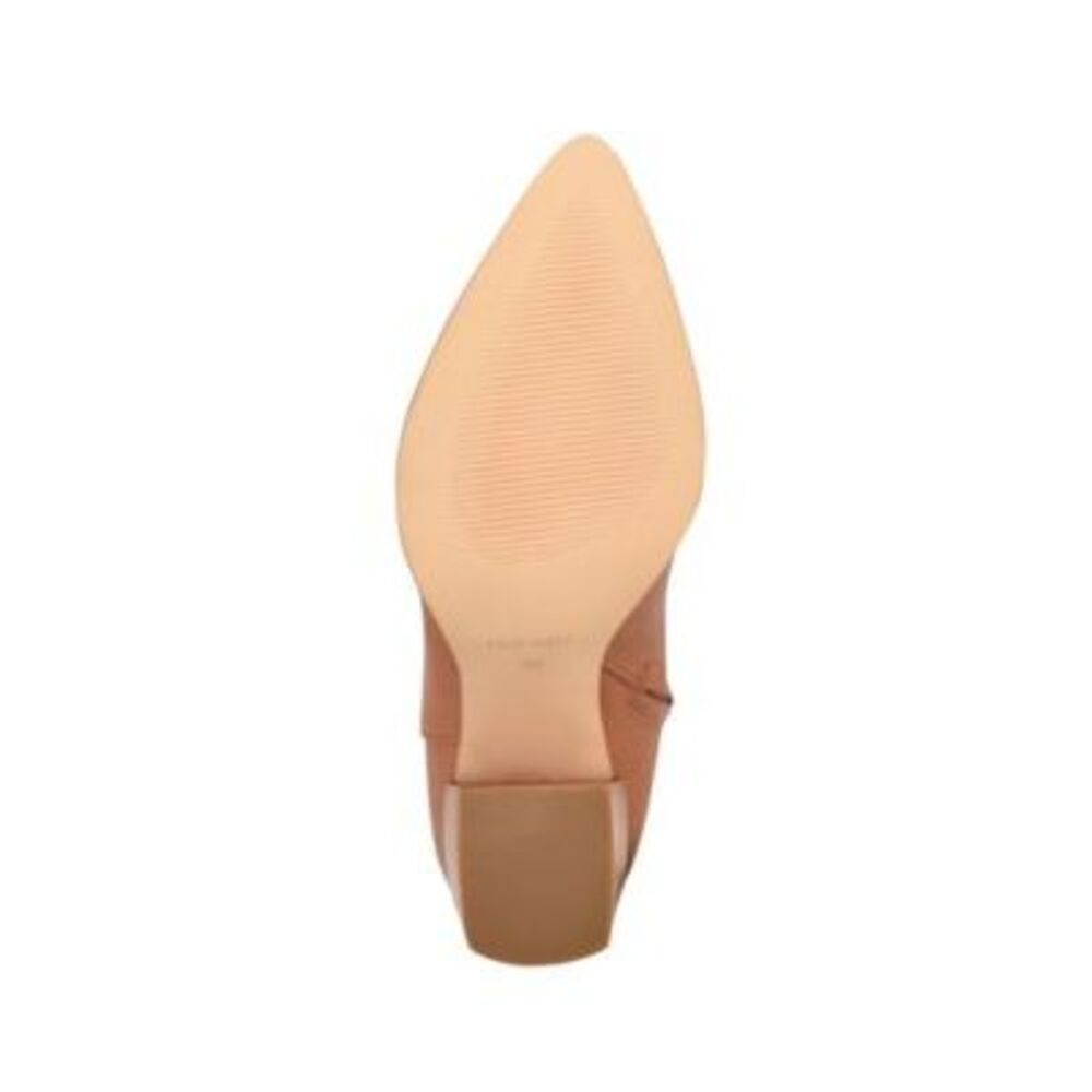 NWT NINE WEST Womens Beige Brixe Pointed Toe Stacked Heel Leather Boots 10 M - Picture 4 of 5